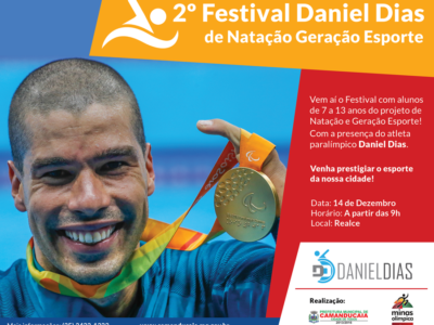 2º Festival de Natação terá presença do nadador paralímpico Daniel Dias