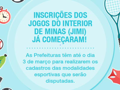 Inscrições dos Jogos do Interior de Minas (Jimi) já começaram